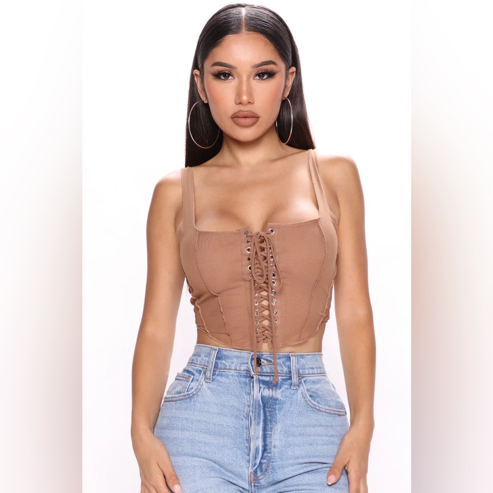 Fashion nova brown crop top